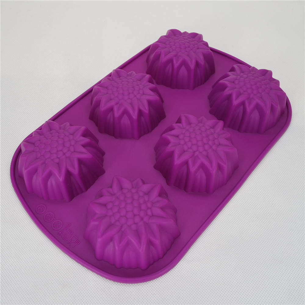 CXKP-2061 silicone bakeware.6 pc Sun Flower Cake Form