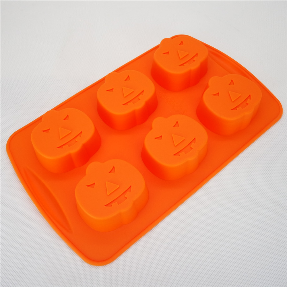 CXKP-3058 Silicone Bakeware -6 Cup Pumpkin Lantern