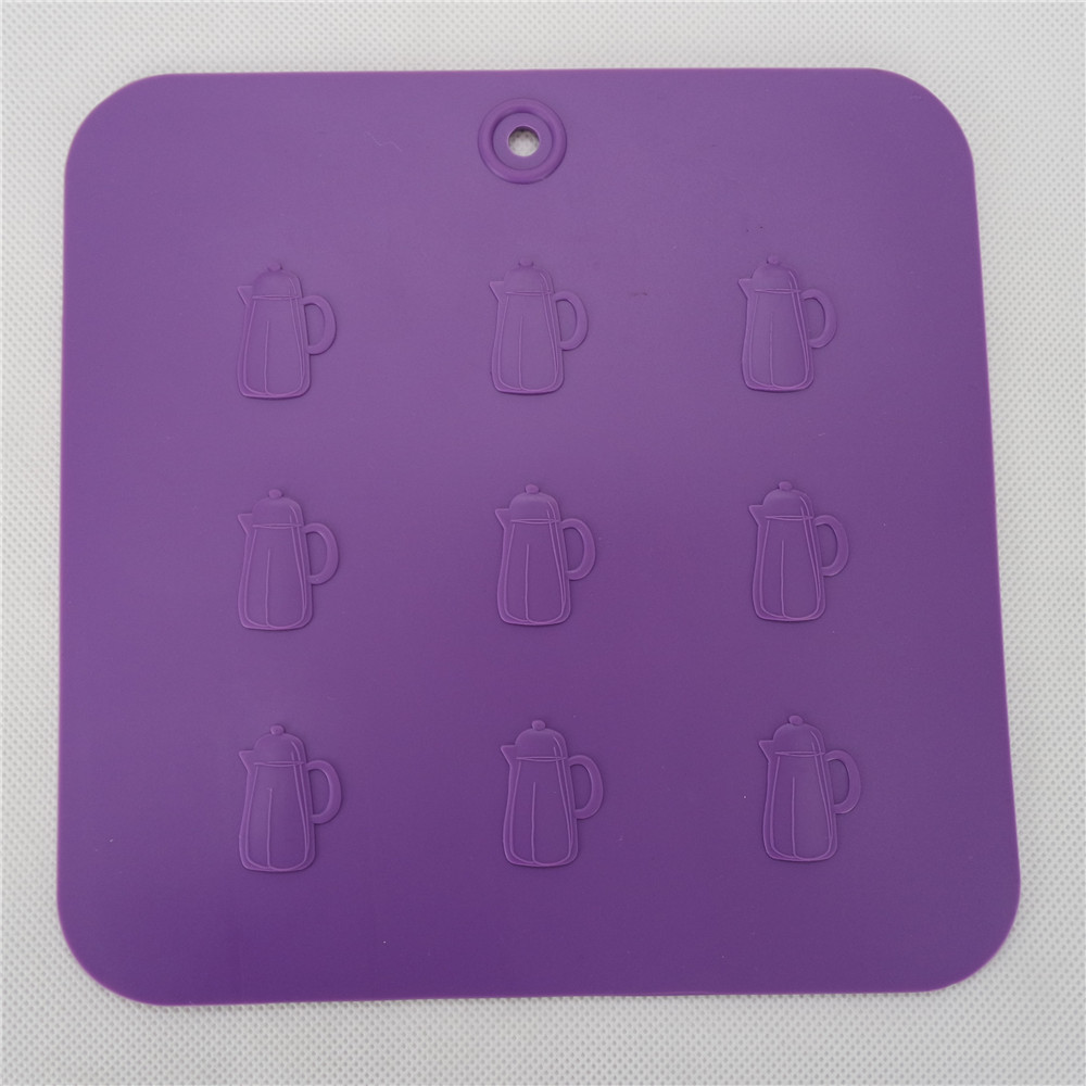 CXRD-1011 Silicone Mat Square Shape With Tea-pot Pattern